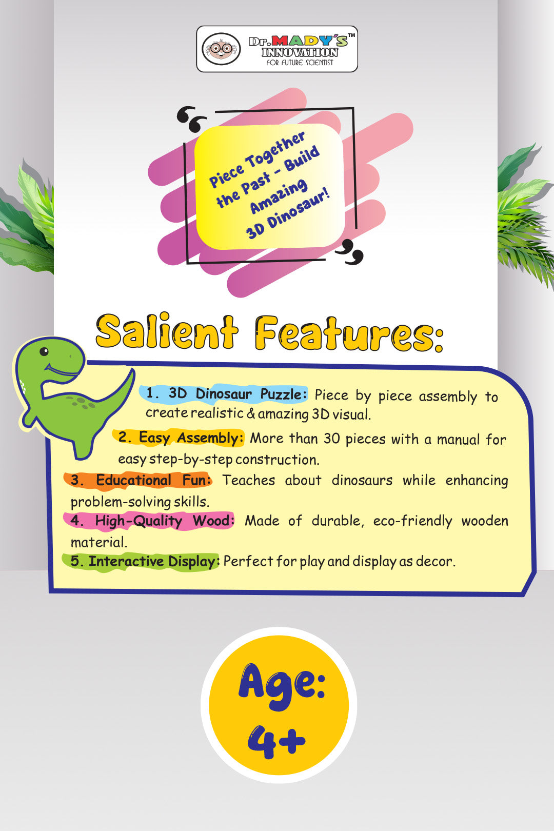 3D Diy Dinosaur Puzzle