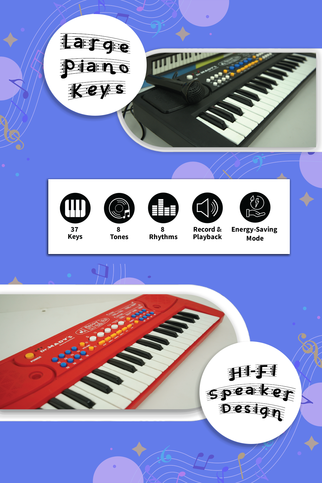 Rechargeable Piano Keyboard